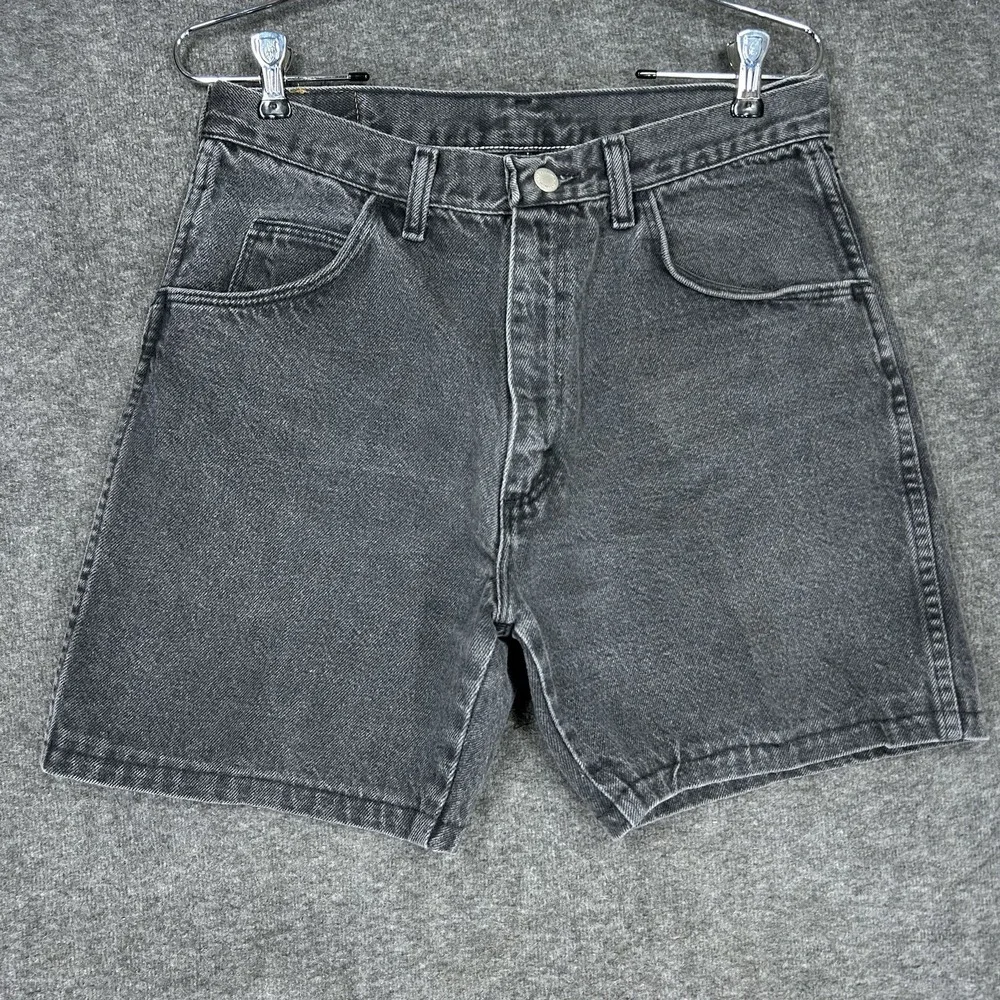 Vintage Wrangler Shorts Mens 32 (fits 30) Black Jean 60601 Made in USA 6